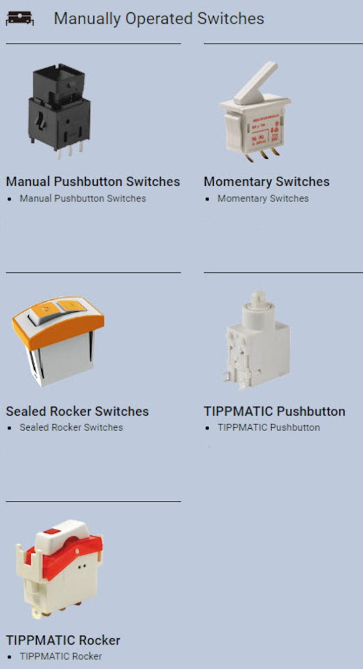 Johnson Electric – Manually Operated Switches - UK Electrical ...