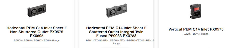 Bulgin power entry modules r2